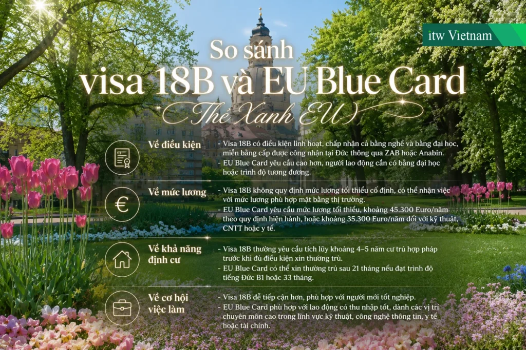 Nên chọn visa 18B hay Thẻ Xanh EU?